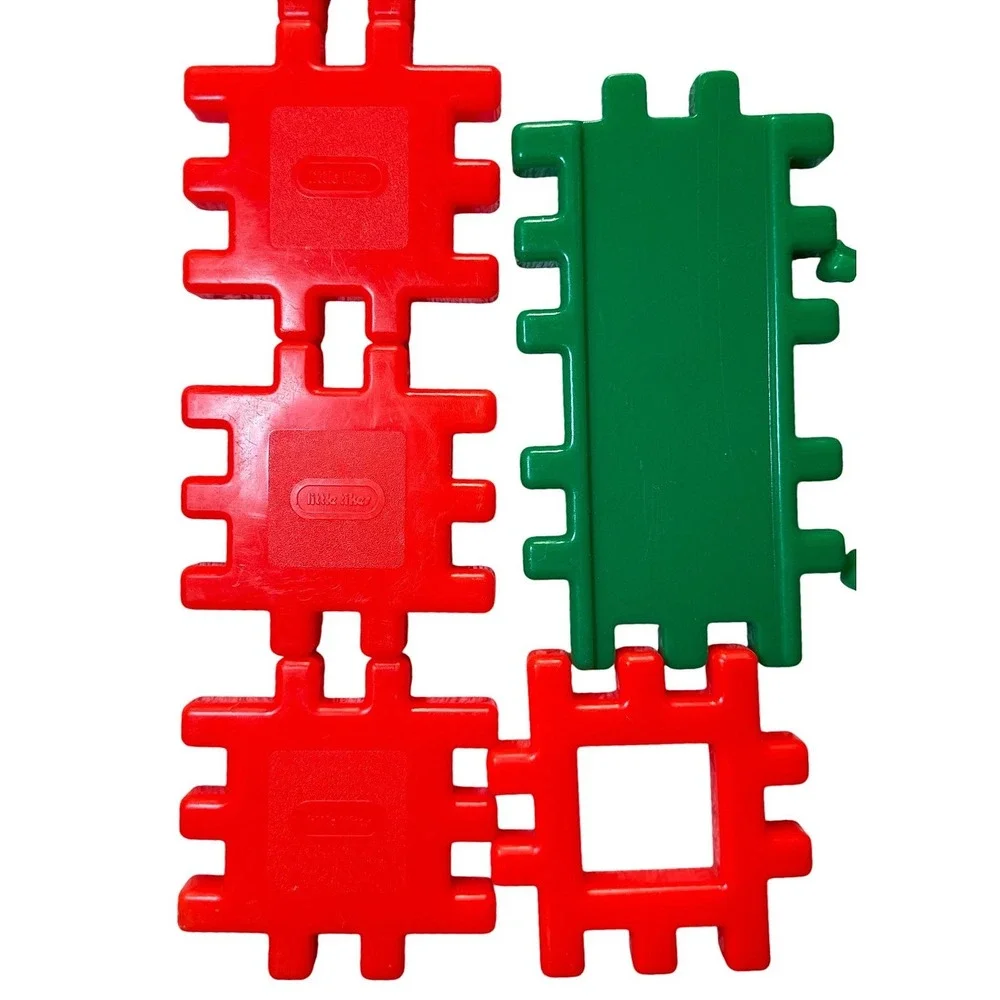 Little Tikes Vtg Waffle‎ Blocks Red Green Road Mixed Lot 9 Pcs Replacement Parts